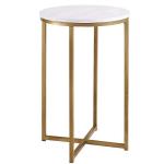 Modern Style Gold Stainless Steel Frame Tempered glass top Coffee Table Side