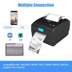 80MM Thermal Barcode Printer Bluetooth Thermal Sticker Label Printer 160mm/Sec