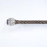 Vintage Curtain Rod Finials Crystal Collection Water Ripple With Cover Red 25mm