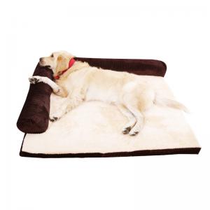China Anti - Slip Extra Large Dog Beds High Density Sponge / Corduroy Plush Material wholesale
