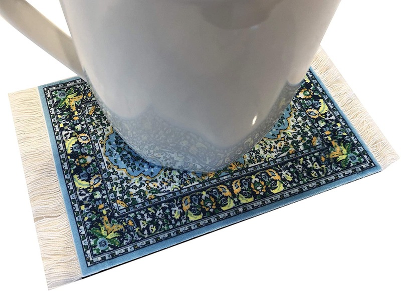 Minglu CM-007 Rubber back Rug Table Coasters  Oriental Design Fabric Carpet Drink Mats CoasterRug