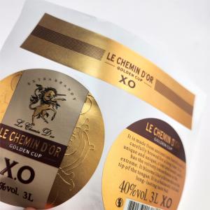 China Personalized Brandy Label Custom Whiskey Bottle Sticker For Drinks Weddings wholesale