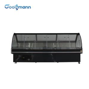 China Supermarket Deli Display Refrigerator Cooked Food Curved Glass Case Freezer Counter wholesale