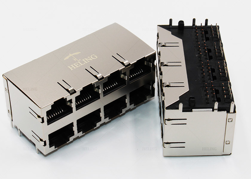 Tab Up Female Lan SMT Connector , Low Profile RJ45 Waterproof Connector