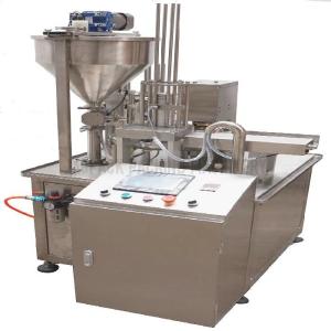 China High Accuracy Rotary Cup Filling Sealing Machine Honey Bottle Sealing Machine wholesale
