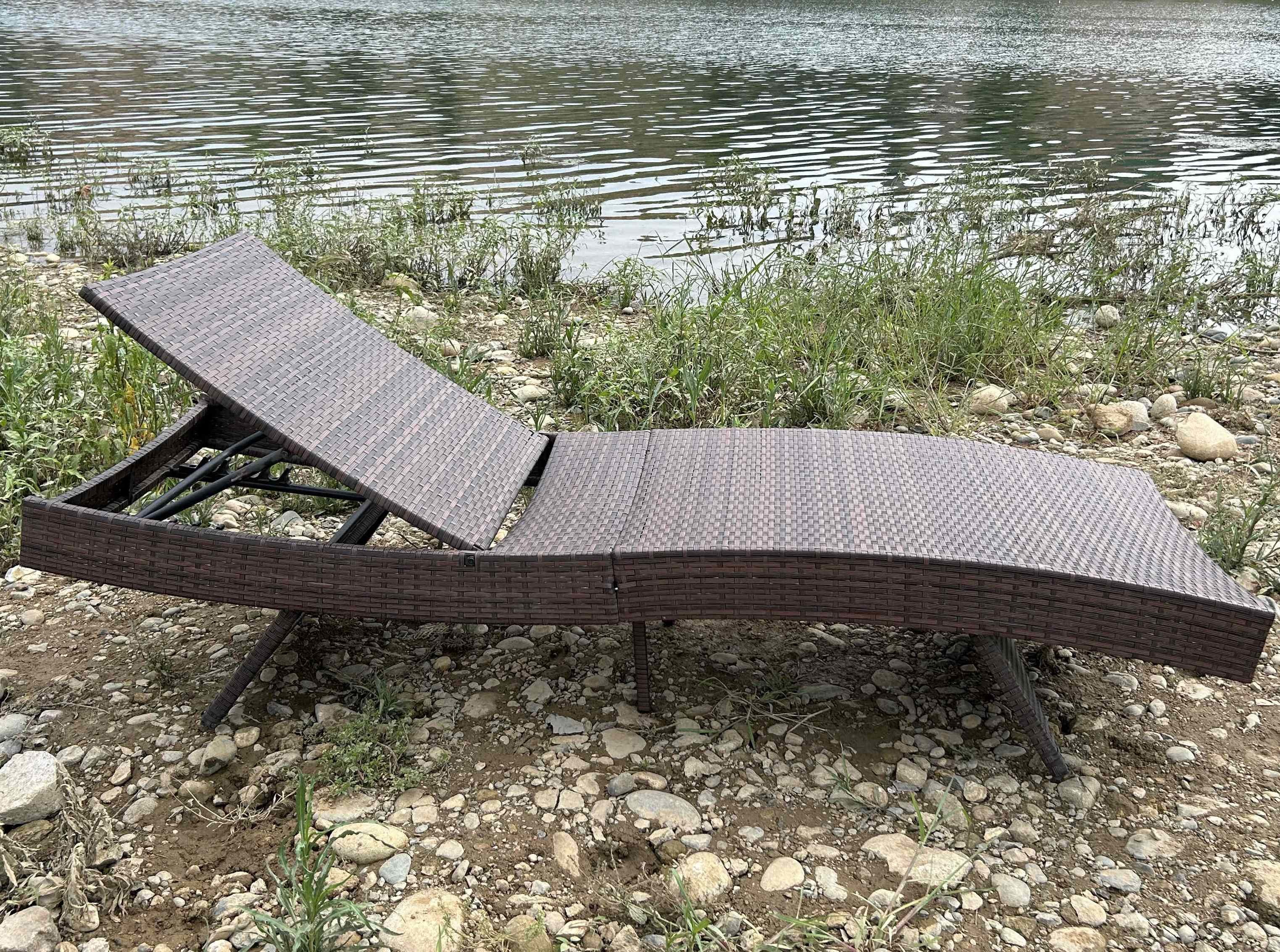 200x38cm Adjustable Beach Sun Outdoor Sun Bed Couch Leisure Outdoor Sea