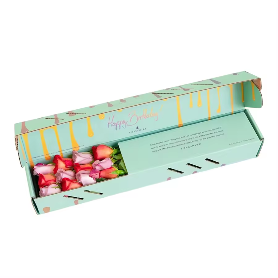 Customized Corrugated Flower Bouquet Shipping Box High Capacity With Morden Design