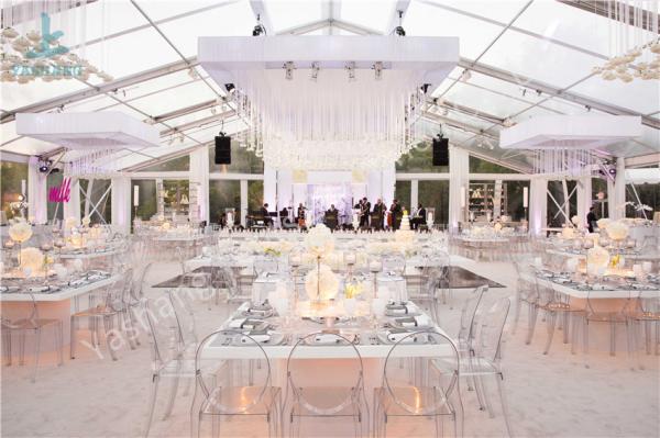 Luxury Clear Wedding Tent , Party Event Clear Top Tent Marquee 200~300 People