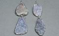 Natural Agate w/ Quartz Semi-precious Gemstone Pendant Beads for Necklaces,