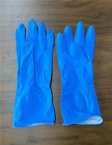 China Blue M60g Natural Latex Kitchen Rubber Gloves Nonslip wholesale