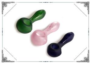 China Grav Frosted Glass Smoking Pipes 4 Inches Mix Color Hand Tobacco Pipe wholesale