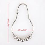 12 Sets Shower Curtain Rings Stainless Steel Rustproof Metal Hooks For Bathroom