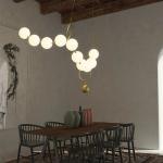 1.3M Modern Pendant Light Milk White Gold Bronze LED Chandelier
