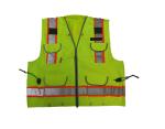Waterproof Lime Green Safety Vest Fluorescent Custom Reflective Vest