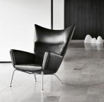 High Back stainless steel legs fabric Hans Wegner Upholstered Wing Customized