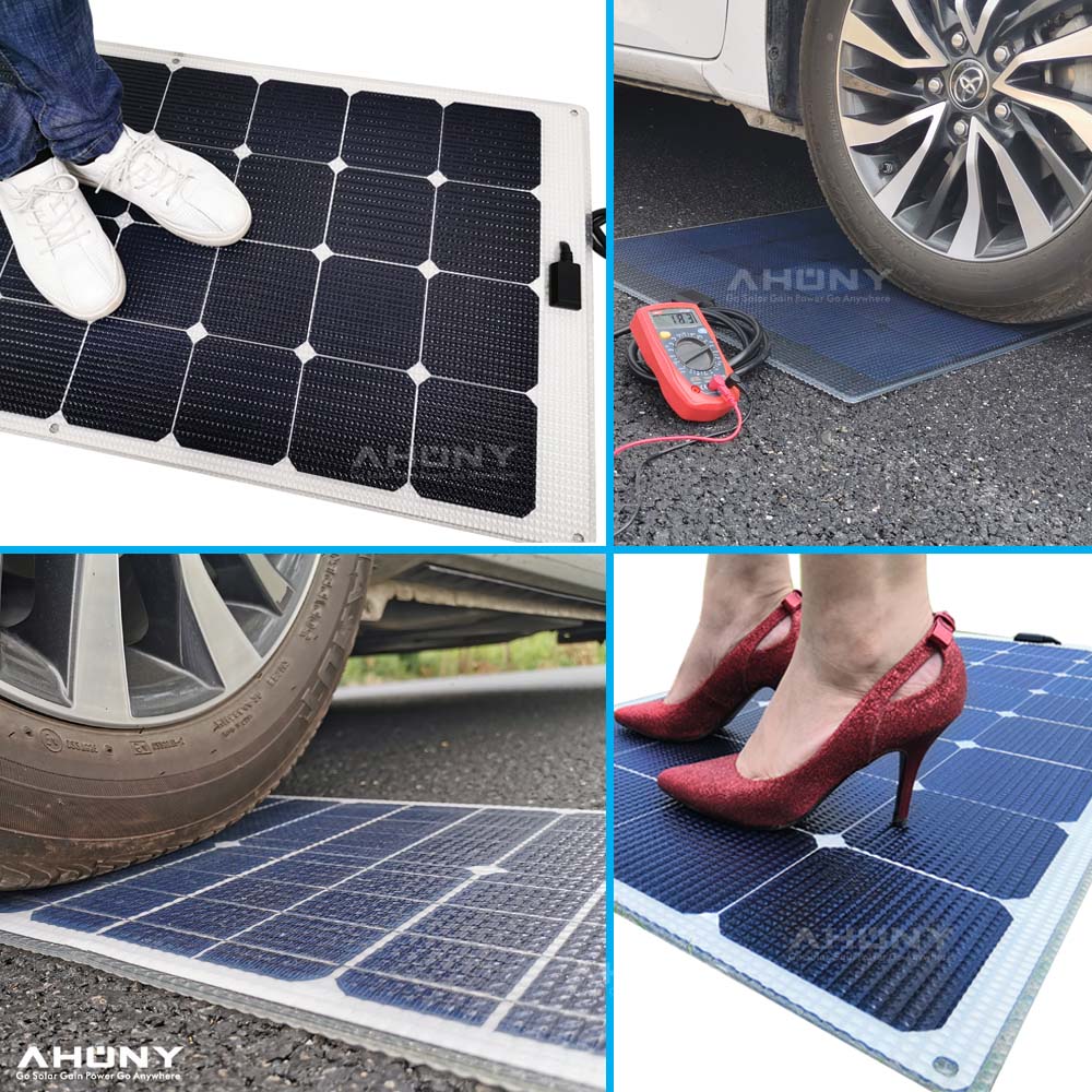 Anti Slippery Semi Rigid Solar Panels Rough ETFE 60w Monocrystalline Solar Panel