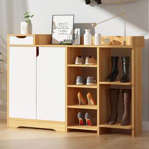 China Fire Resistant Melamine Particle Board Shoe Rack , Contemporary Shoe Cabinet wholesale