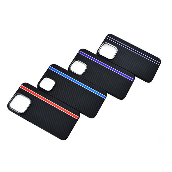 Customized Logo Metal Ring Frame Camera Design Kevlar Phone Cases For iPhone 14