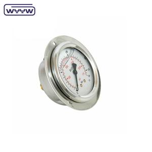 China EN837-1 panel mount 25 bar 63mm front flange oil filled pressure gauge wholesale