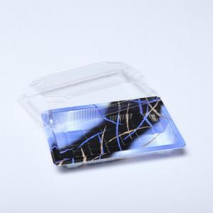 China Recyclable Disposable Plastic Sushi Tray OEM With Anti Fog Lid on sale