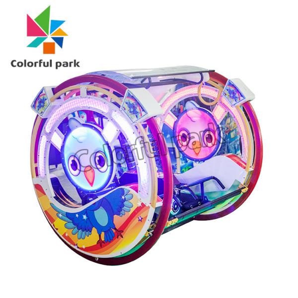 Theater Coin Pusher Arcade Machine 360 Degree Rotating Wheel Happy Leba Car