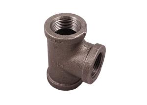 China ANSI Standard Black Iron Tee Fitting 3/4 Inch Pipe Connector Malleable Iron Material wholesale