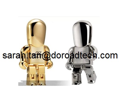 High Quality ALL Metal Robot USB Flash Drive 2.0, Gift USB Drives with Laser Printing Logo