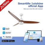 52 Inches Wood Ceiling Fan With Light Reversible Dc Motor Smart Remote Control