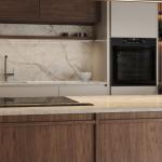 Classic Wood Kitchen Cabinet Affordable Price Customized Wood Grain Villa