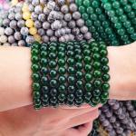 8MM Blackish Green Jade Polished Smooth Round Shape Bulk Bead For Bead Jewelry
