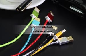 China NEW HOT Factory directly  nylon braided 1.5M USB data sync charger cable, charge line wholesale