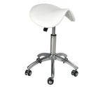Ergonomic Saddle Seat Office Chair Stool , White Saddle Leather Chair Swivel