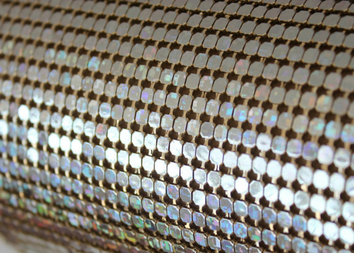 Flexible Aluminum 3mm Metal Sequin Fabric For Interior Decoration