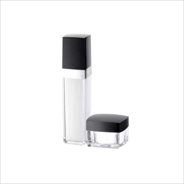 15ml-140ml PMMA Skincare Cosmetic Lotion Bottle Acrylic Square Lotion Pump