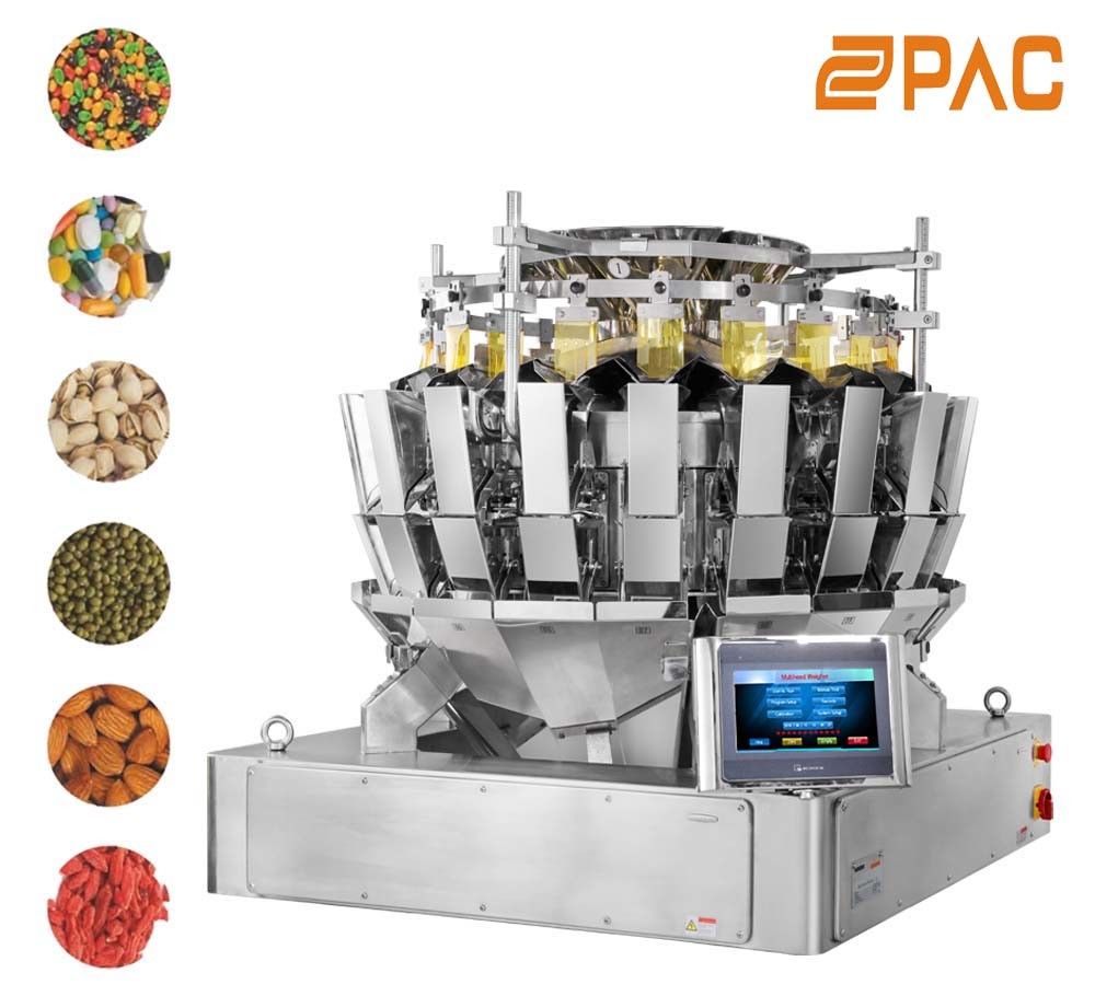 70WPM 14 Head Multihead Weigher , MCU Automatic Bag Packing Machine