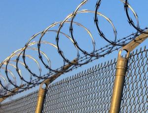 China Zinc Coated Galvanized Steel Chain Link Fence Application With Razor Barbed Wire wholesale
