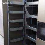 Custom Wood Veneer Kitchen Cabinet Classic Style With White Basin Wine Cabinet
