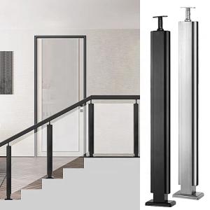 China 304 316 Stainless Steel Balustrade Posts , Stainless Steel Glass Railing Posts Easy Install Balcony Tempered Glass Balcony Posts wholesale