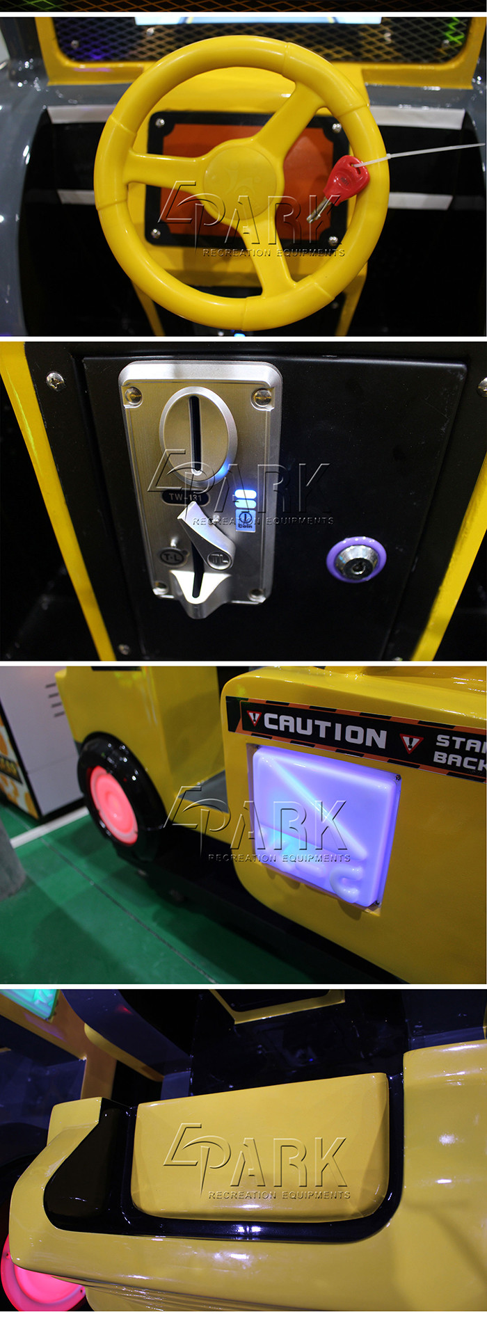 Amusement 3D Tractor Video Game Kiddy Ride Machine With Colored Lights