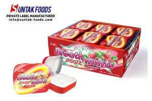 China Sour Sweets Sugar Free Candy For Diabetics , Tin Box Round Mint Candy wholesale