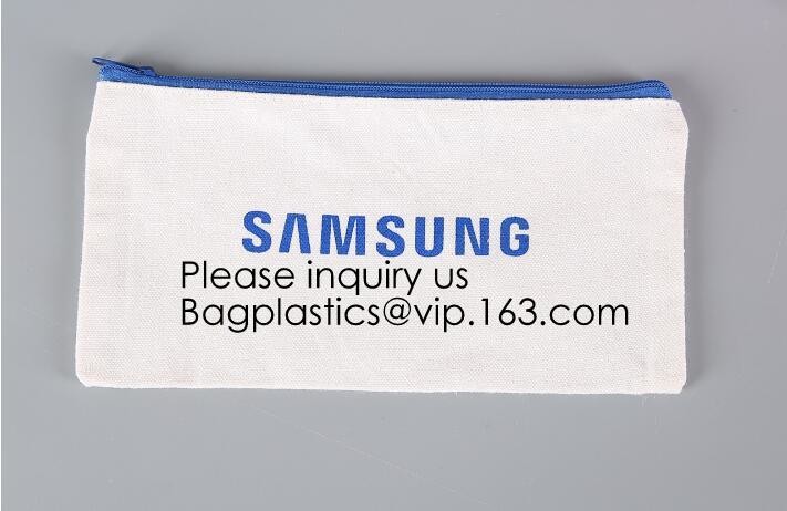Necessary Black Pouch Canvas Print Makeup Cosmetic Bag,Personalized Custom Wholesale Canvas Material Makeup Cosmetic Bag
