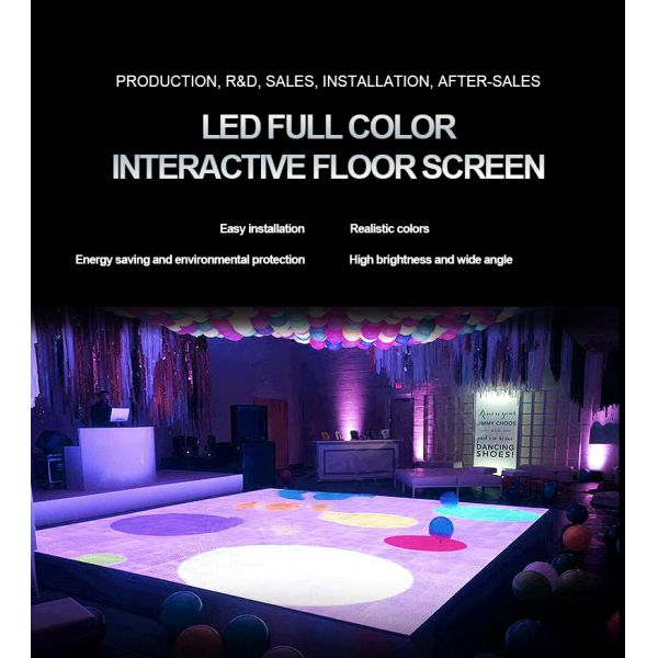 Large Indoor Floor Standing Stage Dancing Dynamic Display Panel Interactive Dance Floor LED Screen
