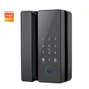 China Glomarket Tuya Smart Glass Door Lock Biometric Fingerprint BLE Smart Eletronic Lock For Office Glass door wholesale