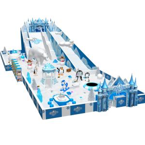 China snow theme plastic kids indoor play structure with various games wholesale