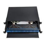 1U Fiber Patch Panel 24 Port Black Fiber Optic Termination Box Rack Mount