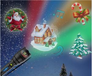China Christmas Indoor Super Bright LED Flashlight , Handheld Projector Black Blue on sale