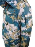 Tactical Blue Camo Insulated Jacket - Detachable Thermal Liner & Adjustable