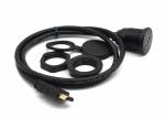 2 Meter 6 Ft HDMI Extension Cable , Dash Flush Panel Mount Cables For Motorcycle