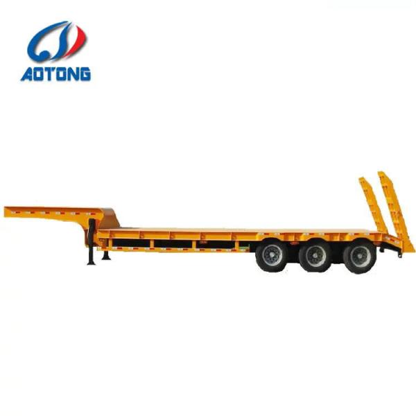 3 Axles 13000mm Length 80T Lowboy Trailer for Heavy Equipment Machinery