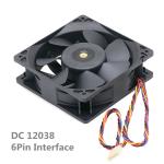 Strong Airflow Axial Fan 120mm 12V 6500PWM Cooling Fan 12038 Cooler Replacement